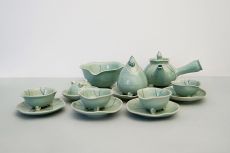 Teeset (5 Pers.), Celadon, Lotusform