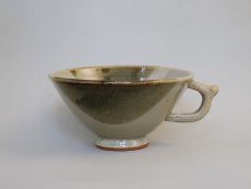 Tasse, grün,  braun Celadon