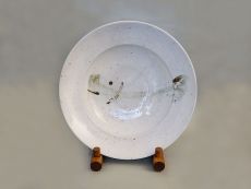 Ceramic soupplate, white, fish Deco