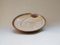 Ceramic plate, Beige with floral