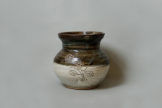 Vase (K), hellgrau-dunkelgrün
