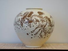 Big ceramic Vase ( eight Horses in the Meadow)