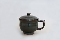 Suppentasse mit Deckel, dunkelblau