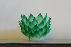 Teelichthalter, grün, Lotusform