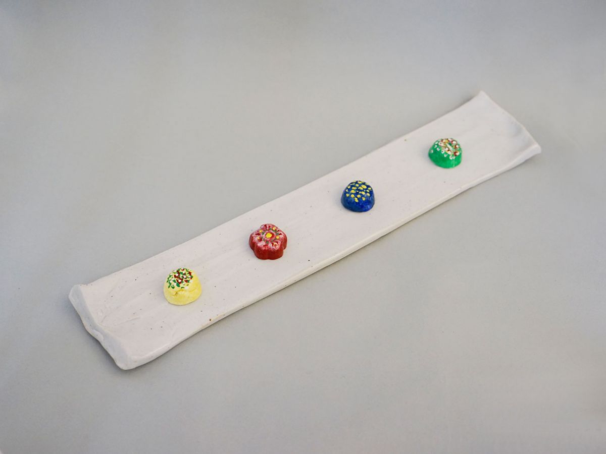 Pralinenteller weiß, schmal, rechteckig