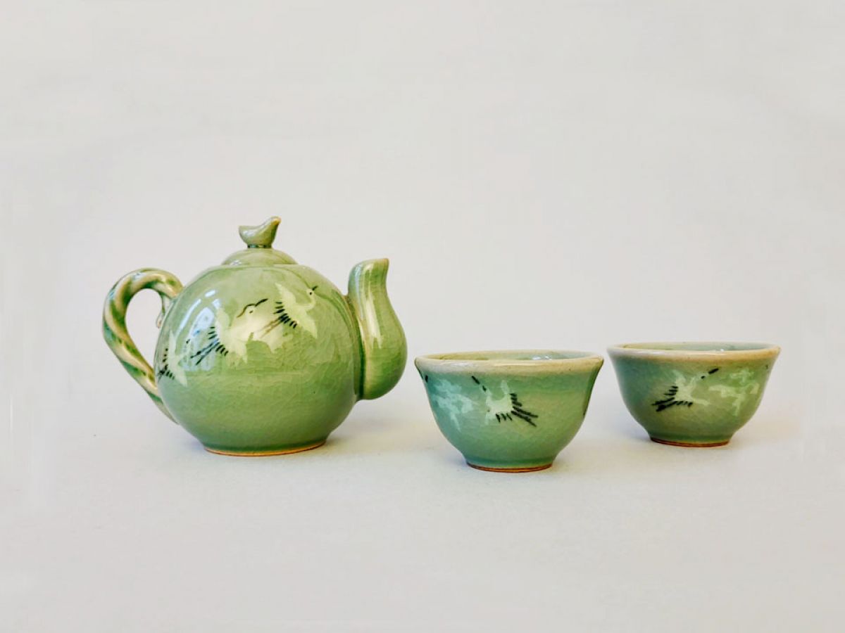 Koreanisches Celadon- 2-Personen Teeset