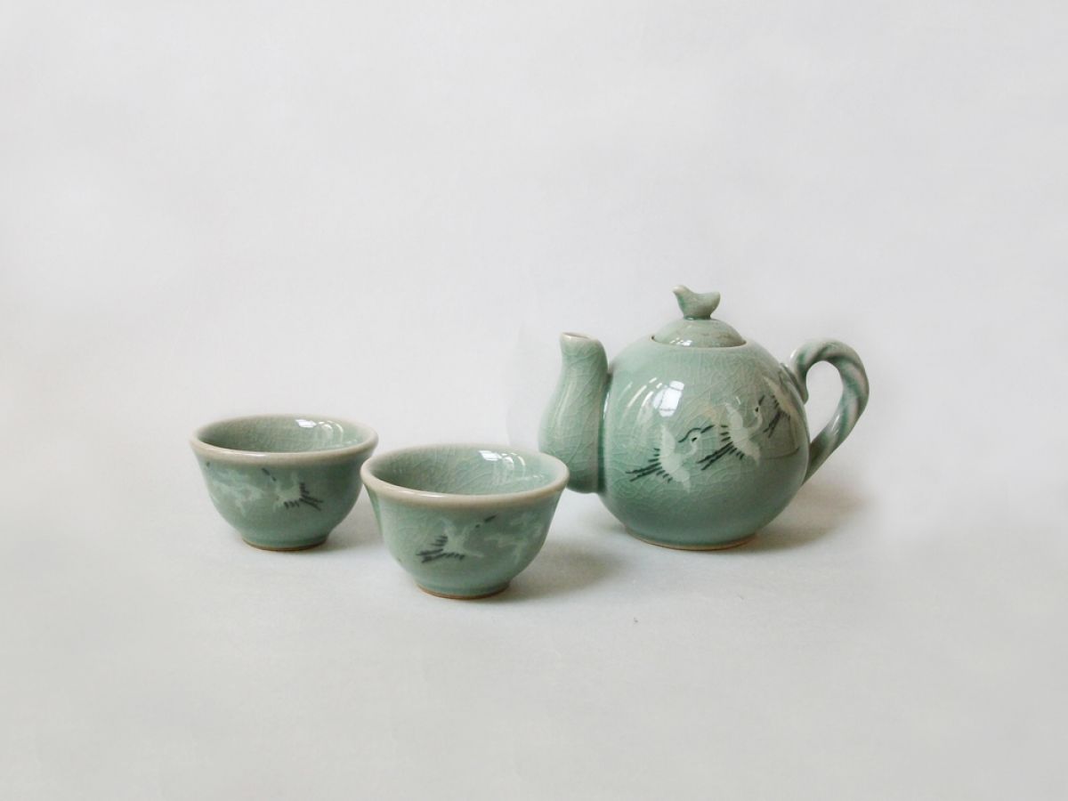 Koreanisches Celadon- 2-Personen Teeset