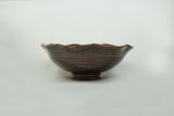 Ceramic Bowl, Brown & Floral Painting