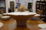 Ceramic Large Bowl with Feet, Natural Ton