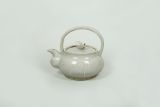 Small Teapot with Sparrow,White Cream