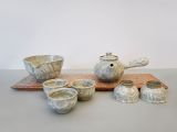 Green Teaset for 5 Persons, Grey wave