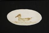 Teller, weiß mit Ente, oval