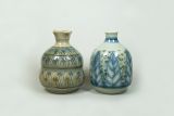 Vase (K), grün-blau gestreift