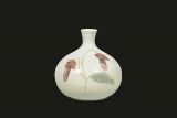 Ceramic White Vase with floral Deco.