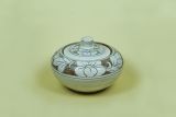 Ceramic Bowl with Lid, Floral Deco.