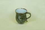 Tasse mit Griff, dunkelgrün gemischt marmoriert