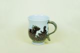 Tasse mit Griff, weiß mit Buddha