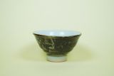 Teetasse (K), dunkelbraun, schwarz marmoriert