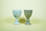 Cup with feet for Wein, green and white color