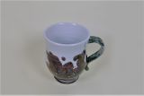 Tasse, weiß mit Bergen und Meer