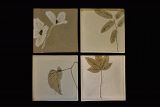 Teller, mint mit Blatt, quadratisch