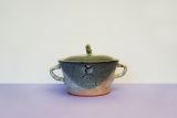 Mystical multi-colored ceramic Pot with Lid