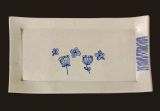 White square plate(Blue Flowers)