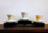 Espresso cup set, Floral Deco.