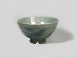 Matcha bowl, celadon with leaf decoration.