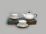 Kleine Teetasse mit Teller set, Weiss