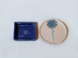 D.Blau(kleine quadratische Keramikschale)