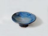 Dunkelblaue Schale mit Fuß