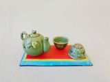 Koreanisches Celadon- 2-Personen Teeset