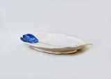 Handgefertigter Keramikteller „Blatt & Blau“